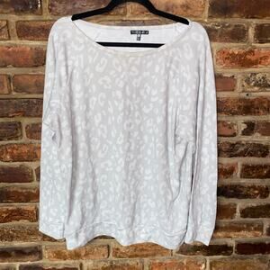 Tart Intimates Gray Leopard Animal Print Sleepwear Pajama Top Women's Size Large